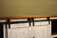 Greenview Sliding Door White Console - 68" - Crafters and Weavers