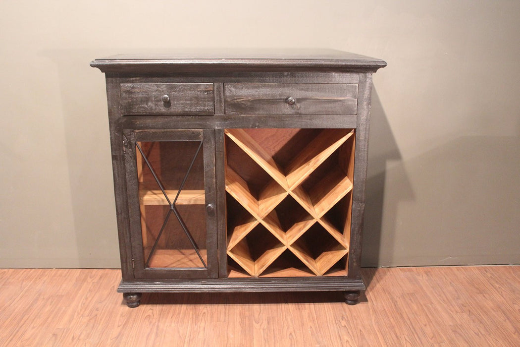 Greenview Charcoal Wine & Liquor Cabinet - 50" - Crafters and Weavers