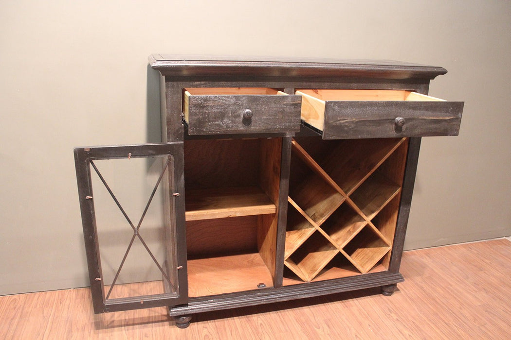 Greenview Charcoal Wine & Liquor Cabinet - 50" - Crafters and Weavers