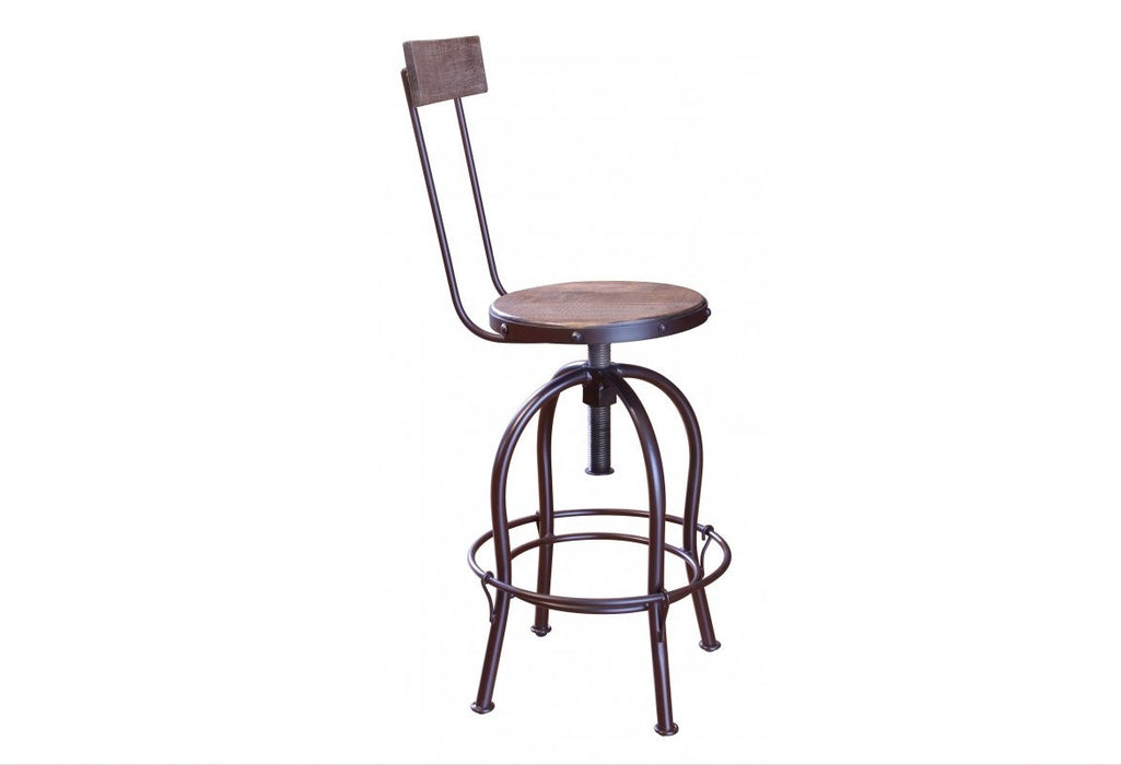 Bayshore Adjustable Height Bar Stool with Backrest - Crafters and Weavers