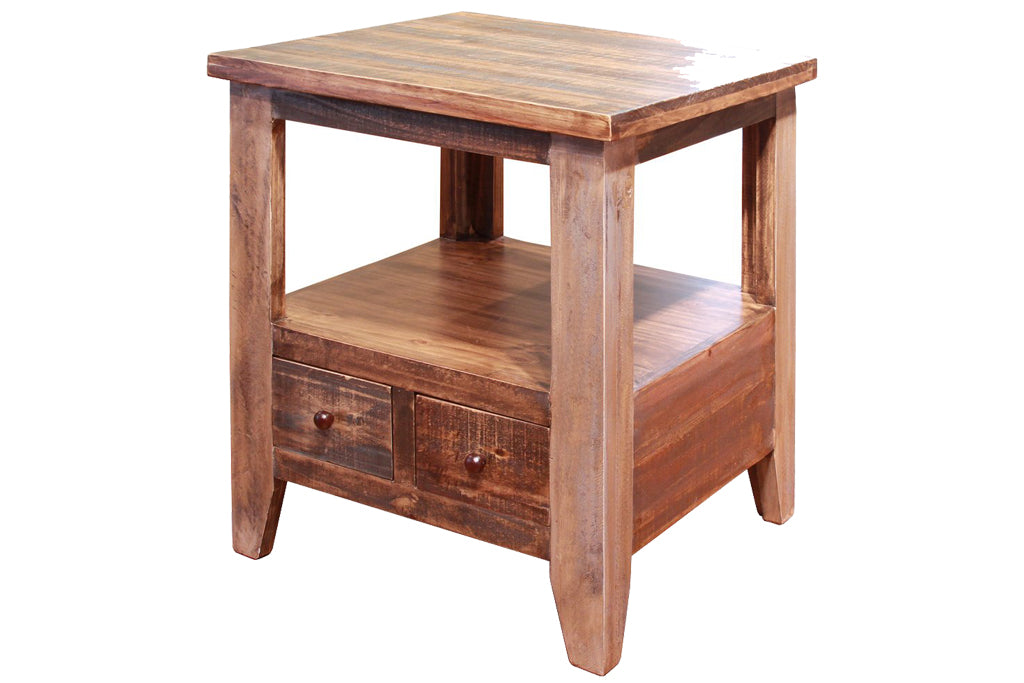 Bayshore 2 Drawer End Table - Crafters and Weavers