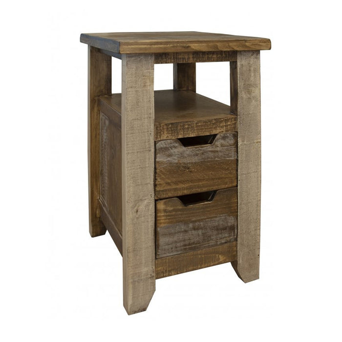 Bayshore 2 Drawer Side Table - Crafters and Weavers
