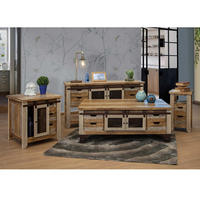 Bayshore Sliding Door 8 Drawer Coffee Table - Crafters and Weavers