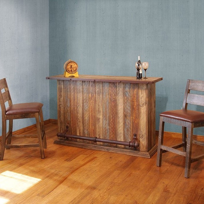 Bayshore 66" Bar with Wine Rack - Multi Color - Crafters and Weavers