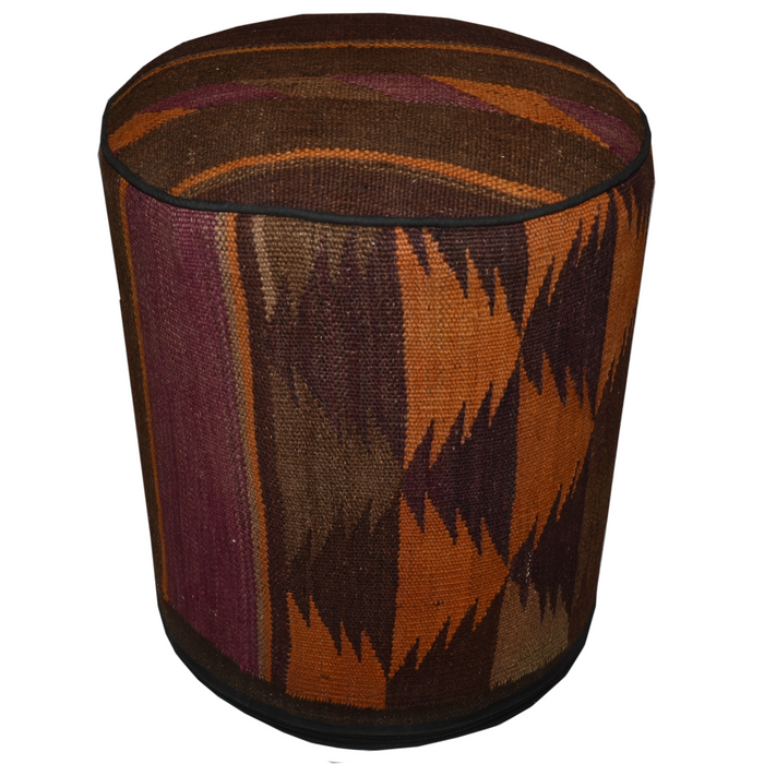 One of a Kind Kilim Rug Pouf Ottoman foot stool - #97 - Crafters and Weavers