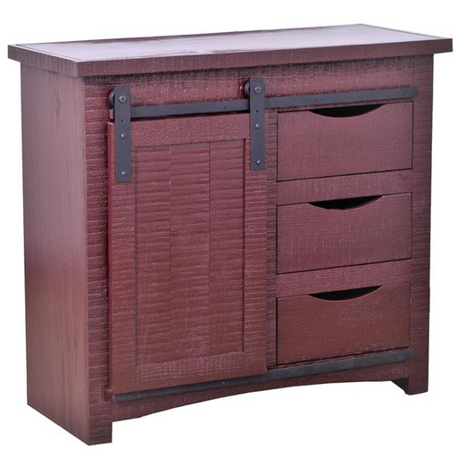 Mason 38" Sliding TV Stand - Vintage Red - Crafters and Weavers