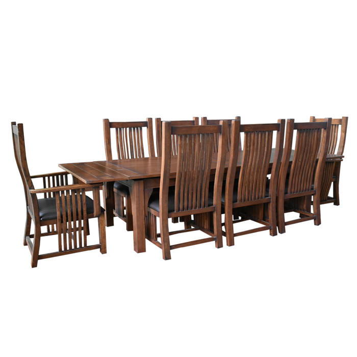 Mission Stow Leaf Table & High Back Chair Dining Set (2 Colors Available) - Crafters and Weavers