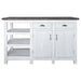 Barlow Display Kitchen Island - Distressed White - Crafters and Weavers