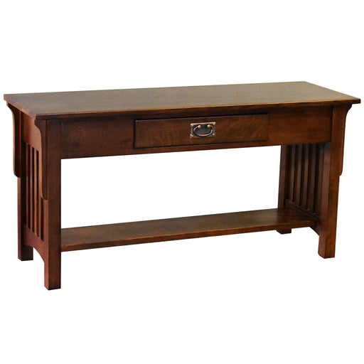 Mission 1 Drawer Crofter Style Console Table - Walnut Stain - Crafters and Weavers