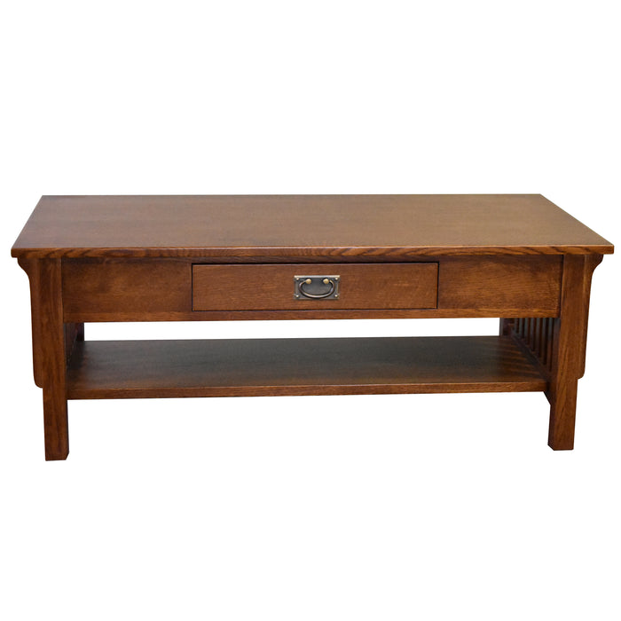 Mission Crofter Style 1 Drawer Coffee Table - Michael's Cherry - Crafters and Weavers