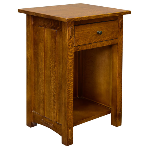 Mission Solid Quarter Sawn Oak 1 Drawer End Table - Model A27 - Crafters and Weavers