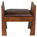 Mission Style Oak and Leather Foot Stool - Model A31 - Crafters and Weavers