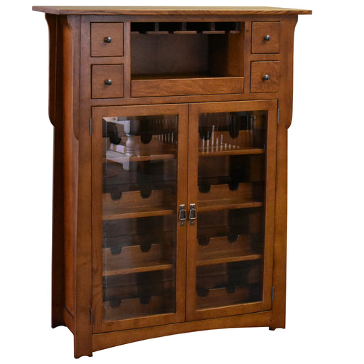 Mission / Arts and Crafts Quarter Sawn White Oak Wine Cabinet - 45" - Crafters and Weavers