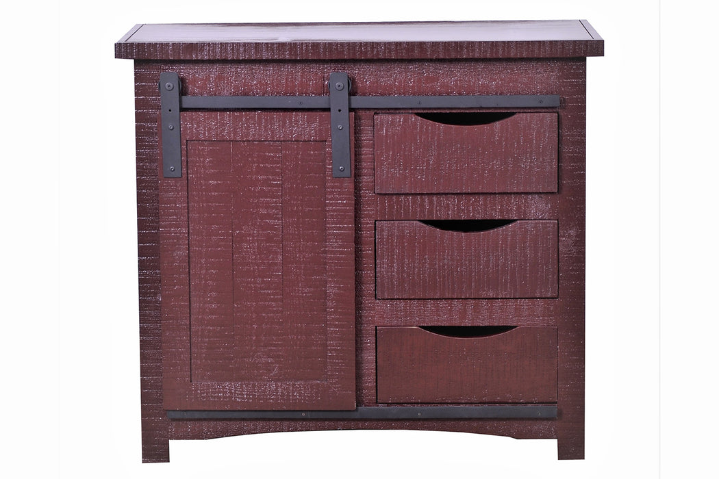 Mason 38" Sliding TV Stand - Vintage Red - Crafters and Weavers