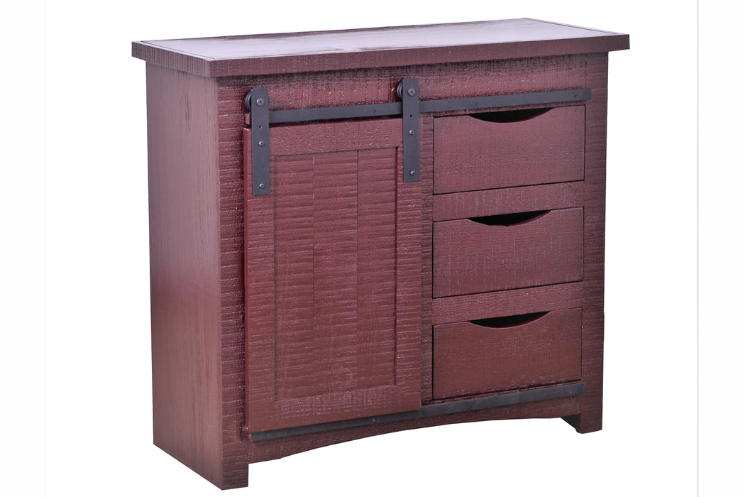 Mason 38" Sliding TV Stand - Vintage Red - Crafters and Weavers