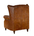 SOLD OUT Tufted English Rolled Arm Wing Chair - Light Brown Leather - Crafters and Weavers