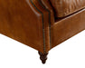 SOLD OUT Tufted English Rolled Arm Wing Chair - Light Brown Leather - Crafters and Weavers