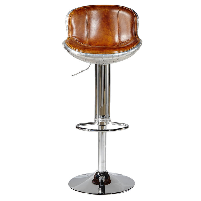 Cruz Adjustable Bar Stool with Metal Spitfire Shell - Crafters and Weavers
