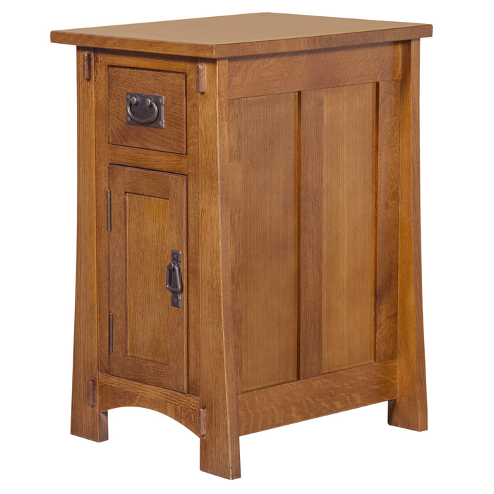 Mission Tapered Leg Narrow Nightstand - Michael's Cherry (MC-A) - Crafters and Weavers
