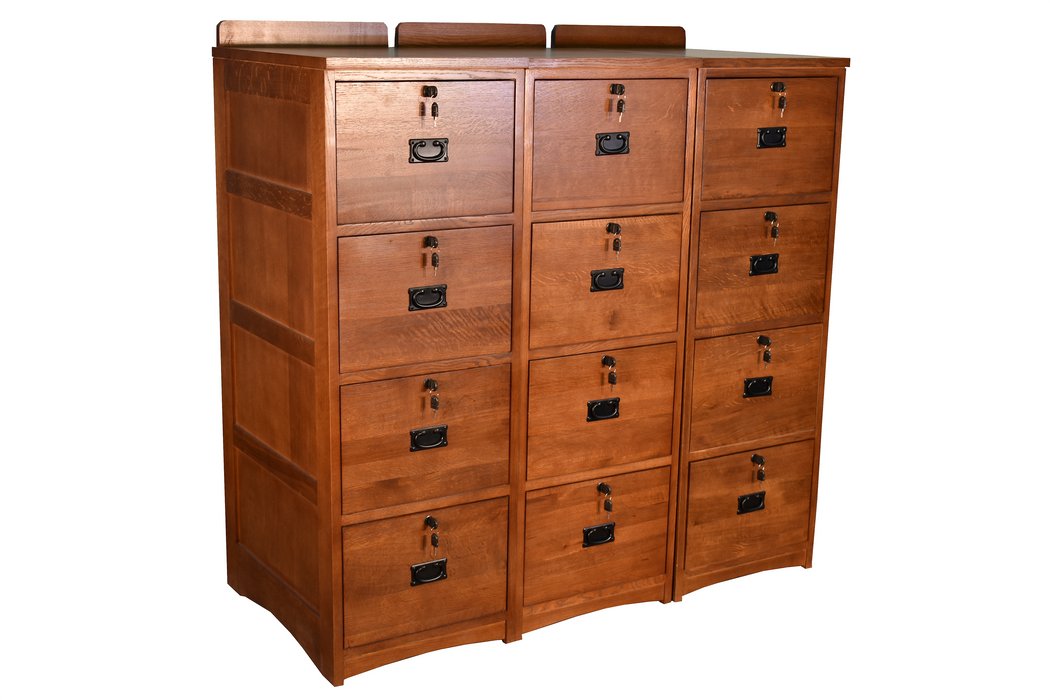 Mission Solid Oak 4 Drawer File Cabinet - Crafters and Weavers