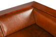 Arts and Crafts / Craftsman Cubic Slat Side Sofa - Chestnut Brown Leather - Crafters and Weavers