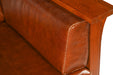Arts and Crafts / Craftsman Cubic Slat Side Arm Chair - Chestnut Brown Leather - Crafters and Weavers