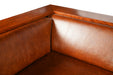 Arts and Crafts / Craftsman Cubic Panel Side Sofa - Chestnut Brown Leather - Crafters and Weavers