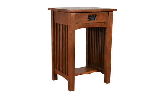 Mission 1 Drawer Spindle End Table - Crafters and Weavers