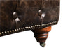 Chesterfield Leather Ottoman - Dark Brown - Crafters and Weavers