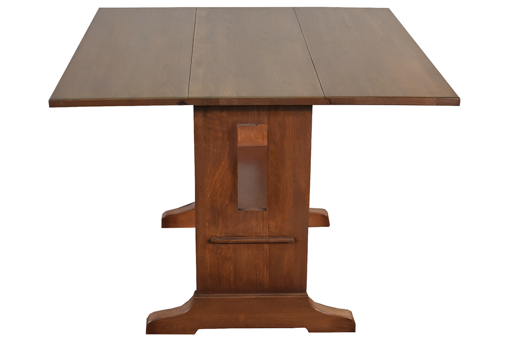 Mission Solid Oak Drop Leaf Dining Table - Walnut (W1) - Crafters and Weavers