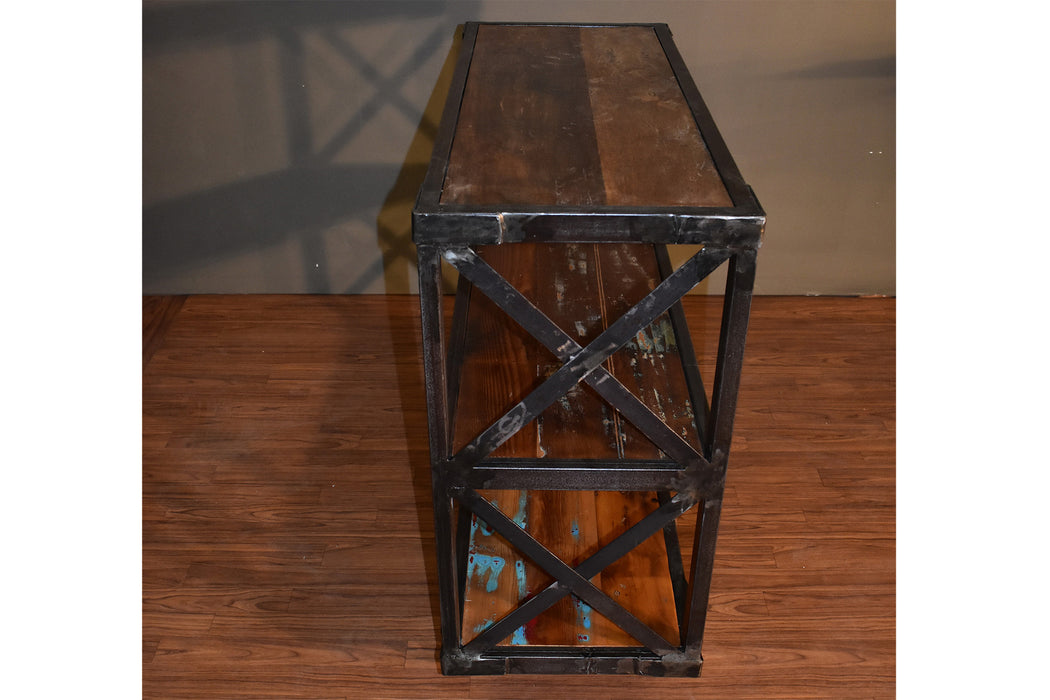 SOLD OUT Ventura Solid Wood 3 Tier Industrial Bookcase - Crafters and Weavers