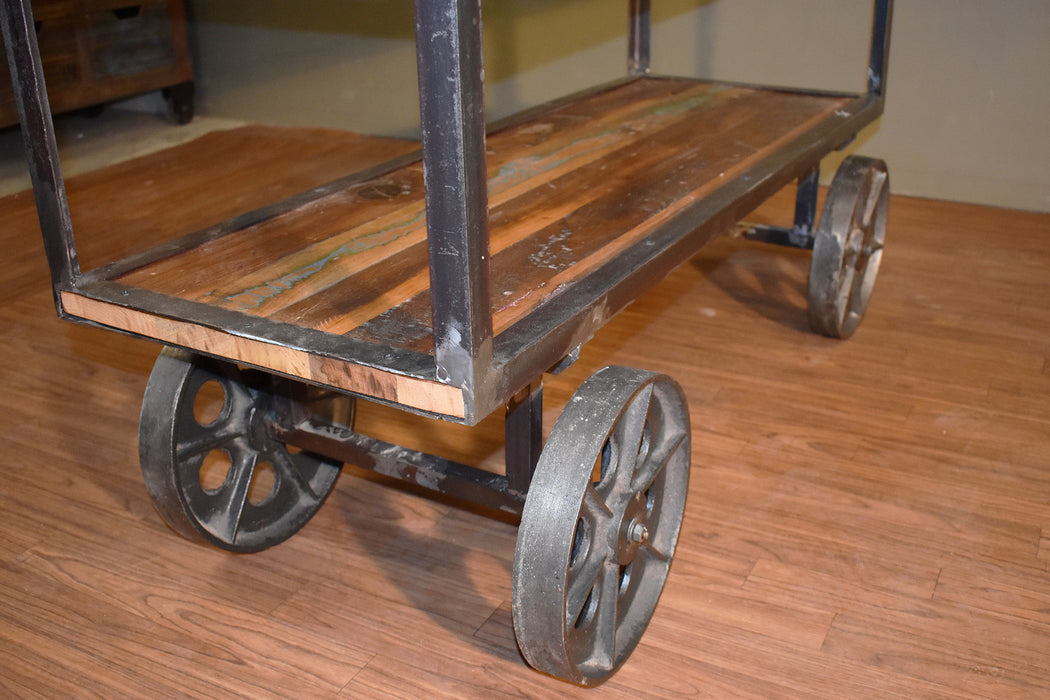 OUT OF STOCK Ventura 4 Drawer Industrial Console Cart - 54" - Crafters and Weavers