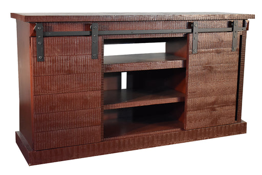 Mason 65" Sliding TV Stand - Vintage Red - Crafters and Weavers