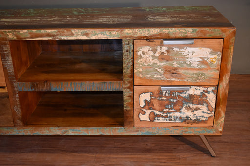SOLD OUT Ventura 4 Drawer TV Stand - Reclaimed Solid Wood - Crafters and Weavers