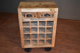 Ventura Solid Wood Wine Cabinet Cart - 22" - Crafters and Weavers