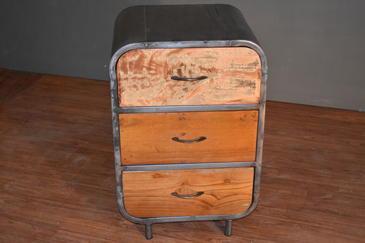 Ventura Solid Wood 3 Drawer Industrial End Table - Crafters and Weavers