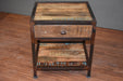 SOLD OUT Ventura Solid Wood 1 Drawer Industrial End Table - Crafters and Weavers