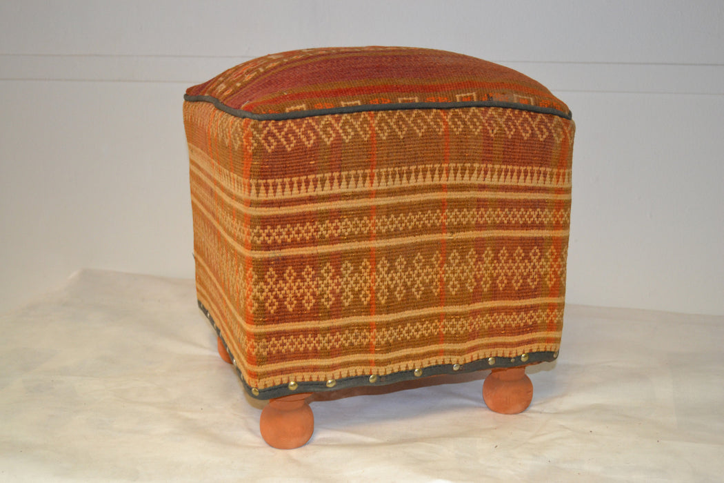 Rug Pouf/ Rug Sitting Stool / Rug Ottoman / Kilim Sitting Stool / Stools # 92 - Crafters and Weavers