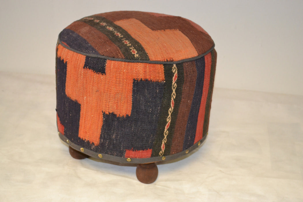 SOLD OUT Rug Pouf/ Rug Sitting Stool / Rug Ottoman / Kilim Sitting Stool / Stools # 93 - Crafters and Weavers