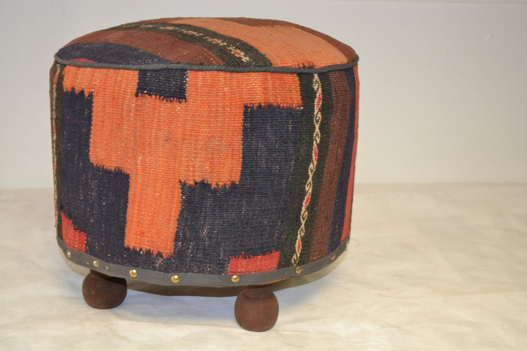 SOLD OUT Rug Pouf/ Rug Sitting Stool / Rug Ottoman / Kilim Sitting Stool / Stools # 93 - Crafters and Weavers