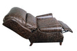 English Rolled Arm Recliner - Dark Brown Leather - Crafters and Weavers