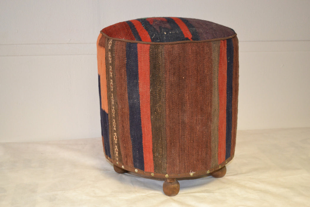 SOLD OUT Rug Pouf/ Rug Sitting Stool / Rug Ottoman / Kilim Sitting Stool / Stools # 96 - Crafters and Weavers