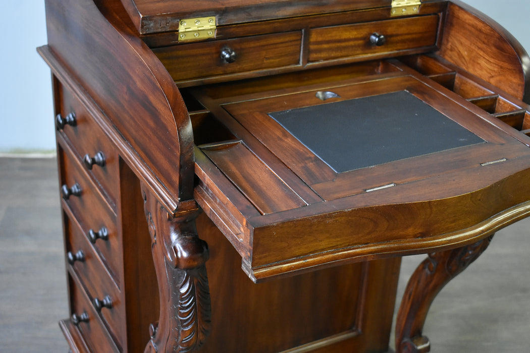 SOLD OUT Legacy Mahogany Wood Captain's Desk - Brown Walnut - Crafters and Weavers