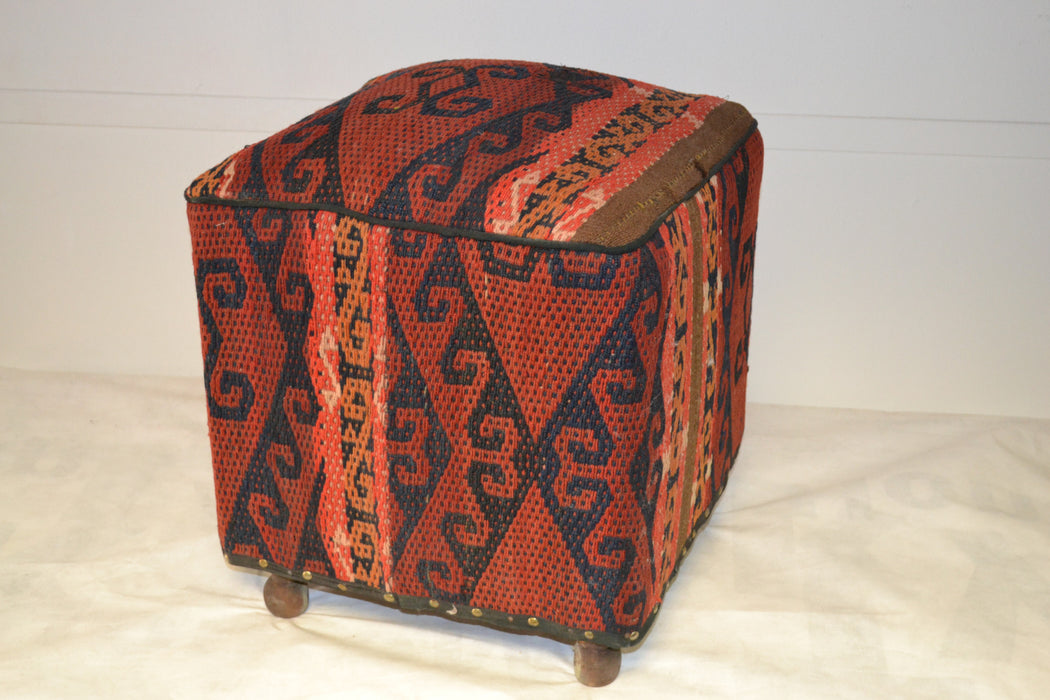 Rug Pouf/ Rug Sitting Stool / Rug Ottoman / Kilim Sitting Stool / Stools # 97 - Crafters and Weavers