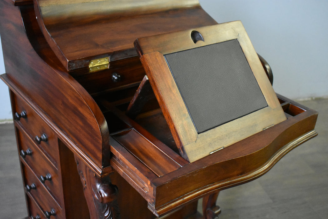 SOLD OUT Legacy Mahogany Wood Captain's Desk - Brown Walnut - Crafters and Weavers