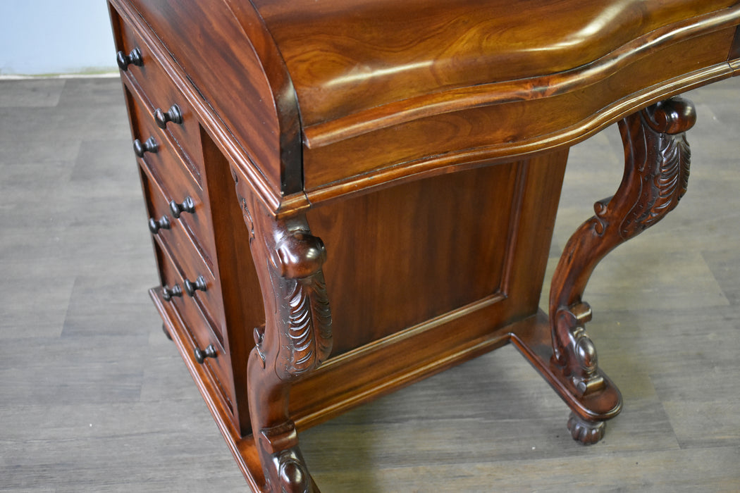 SOLD OUT Legacy Mahogany Wood Captain's Desk - Brown Walnut - Crafters and Weavers