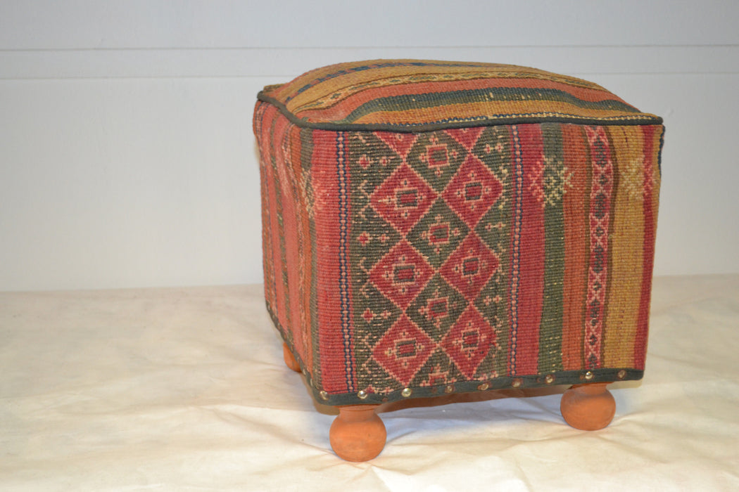 Rug Pouf/ Rug Sitting Stool / Rug Ottoman / Kilim Sitting Stool / Stools # 98 - Crafters and Weavers