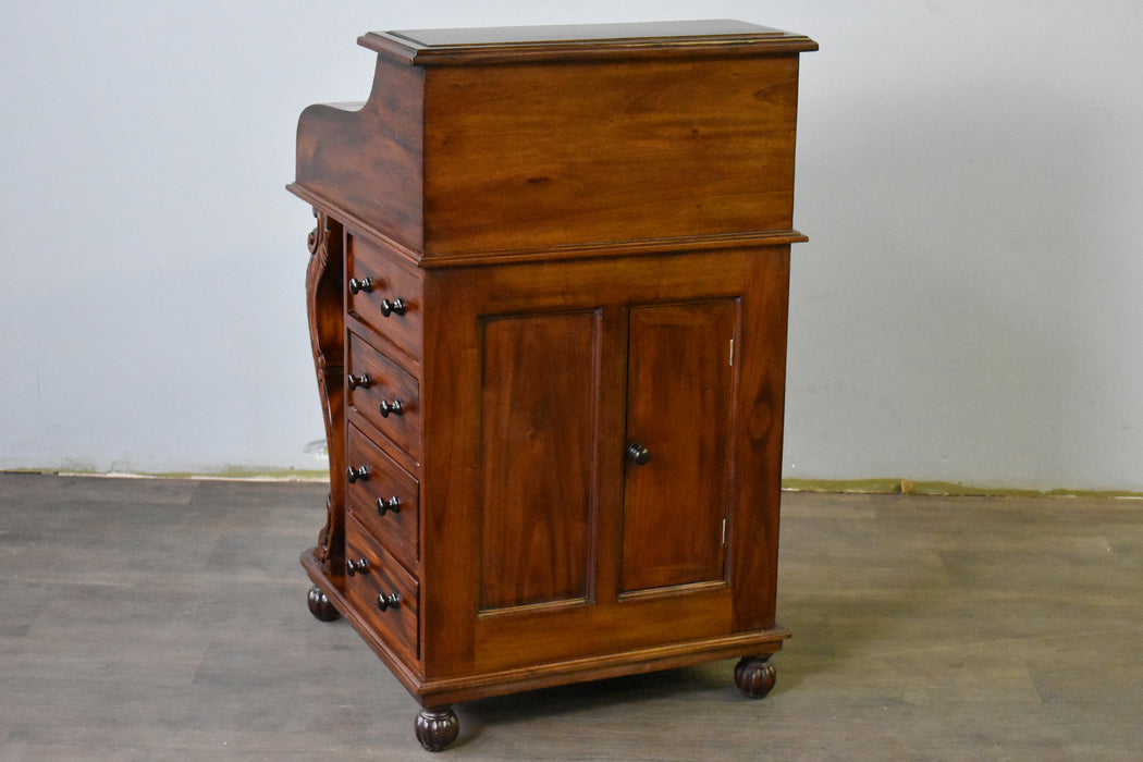 SOLD OUT Legacy Mahogany Wood Captain's Desk - Brown Walnut - Crafters and Weavers
