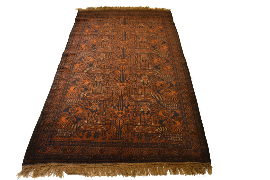 RugF412 4 x 7.1 Tribal Rug - Crafters and Weavers