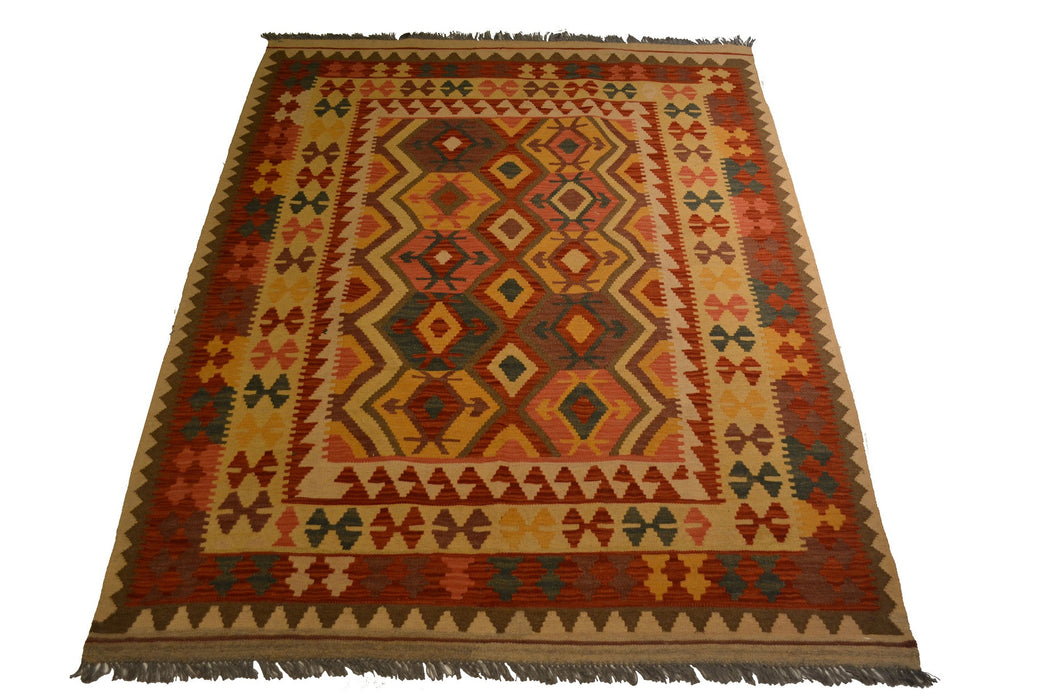 rug3343 4.11 x 6.7 Kilim Rug - Crafters and Weavers